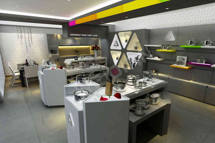 廣州裝修設(shè)計公司三A廚具全國終端形象店裝飾設(shè)計案例